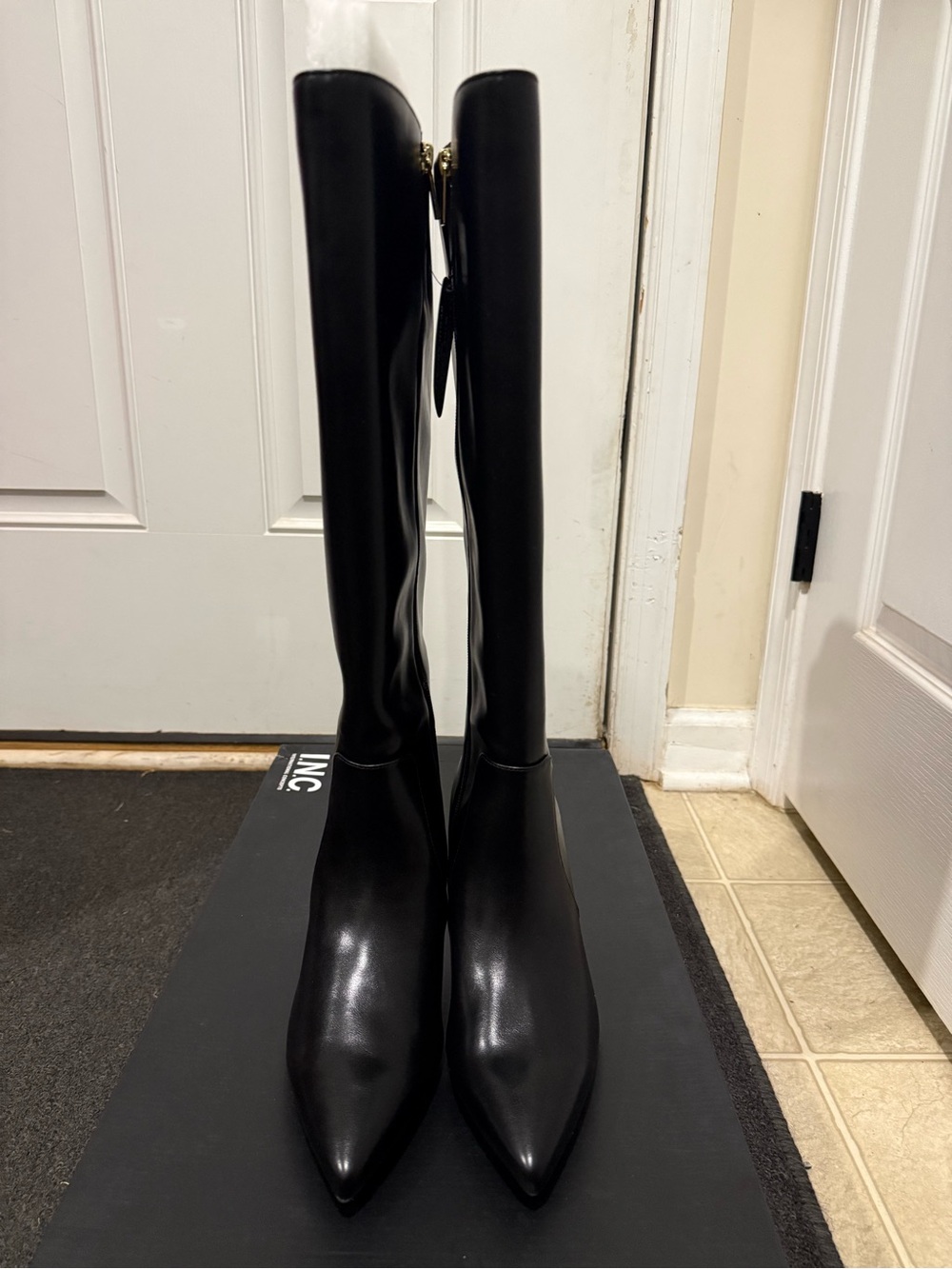 INC International Concepts Black McKennaap Pointed Toe Boots
